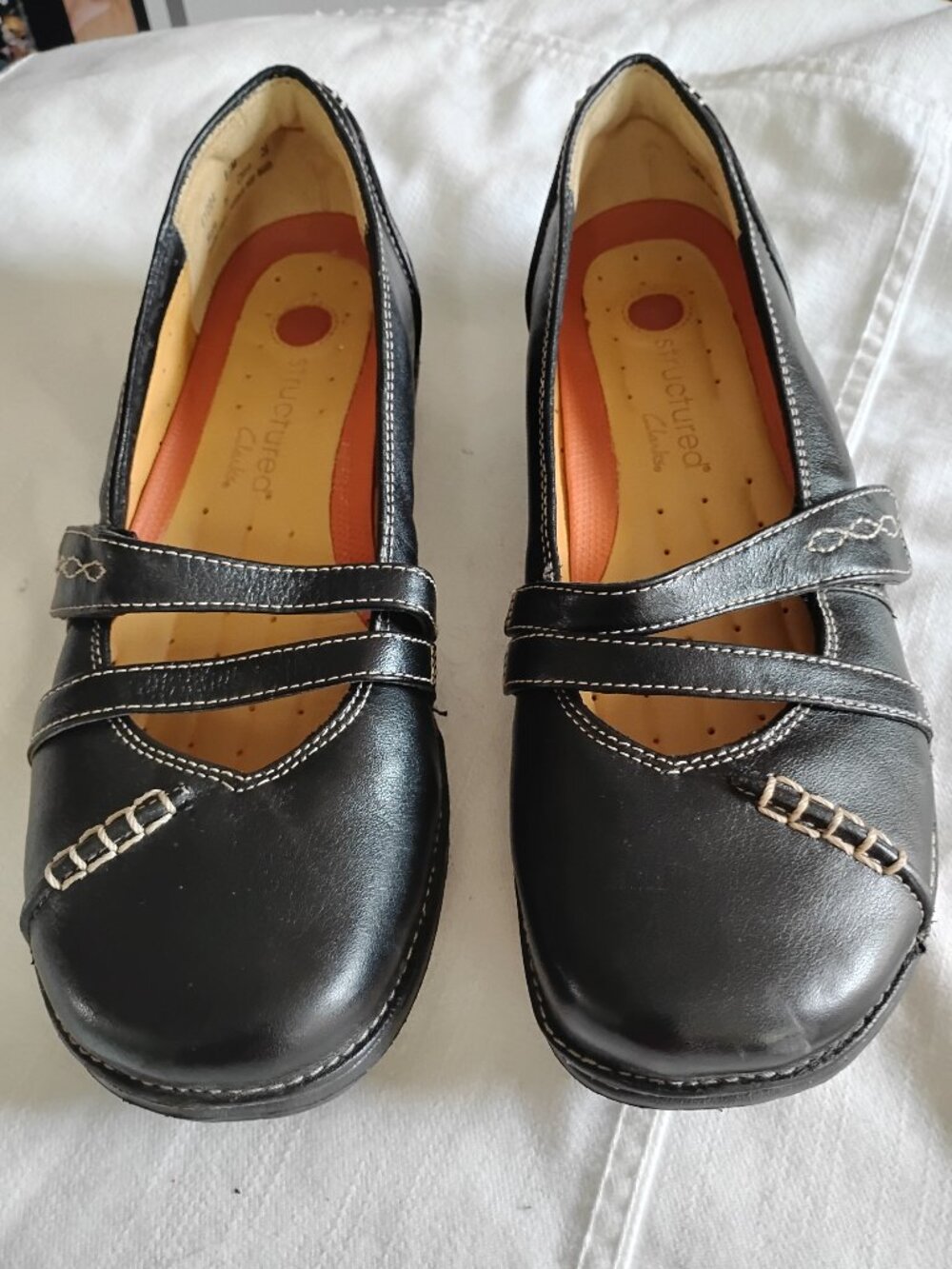 Structured by Clarks Black Mary Jane Loafers Sz. 8.5